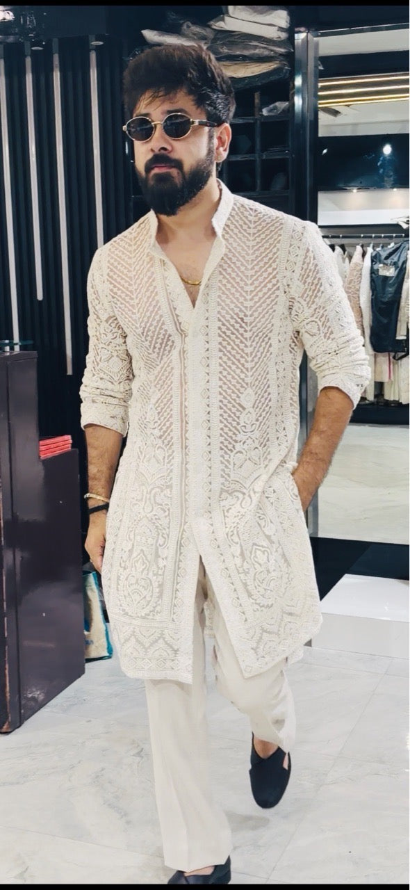 Transy Threadwork Kurta With Pant